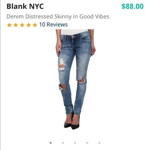 Blank NYC ripped distressed jeans, size 28
